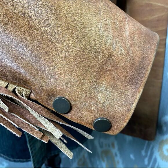 Polo Ralph Lauren 2014 Southwest Fringed Cognac Leather Jacket - Picture 15 of 16